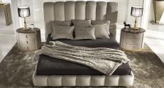 Кровать DV Home Collection Notte серая, горизонтальная линия